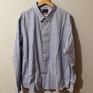 UNTUCKit Blue and White Plaid Shirt